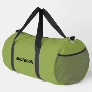 Moderate Lime Green Solid Colour Custom name  Duffle Bag
