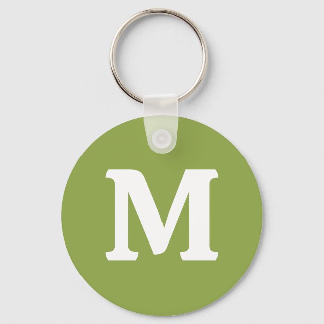 Moderate Lime Green Solid Colour Keychain (Front)
