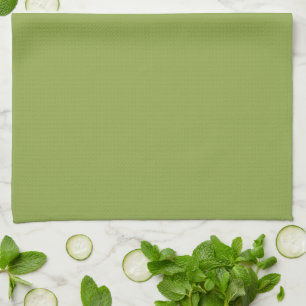 Moderate Lime Green Solid Colour Kitchen Towel