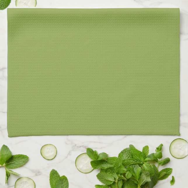 Moderate Lime Green Solid Colour Kitchen Towel (Folded)