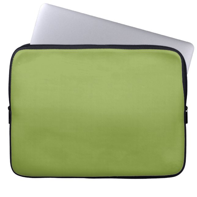 Moderate Lime Green Solid Colour Laptop Sleeve (Front)