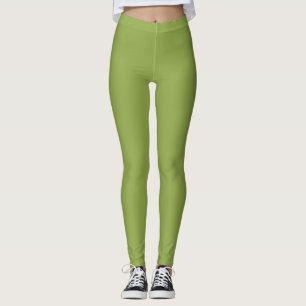 Moderate Lime Green Solid Colour Leggings