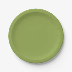 Moderate Lime Green Solid Colour Paper Plate