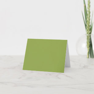 Moderate Lime Green Solid Colour Thank You Card