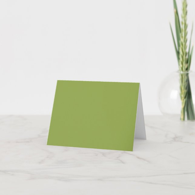 Moderate Lime Green Solid Colour Thank You Card (Front)