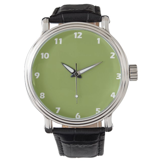 Moderate Lime Green Solid Colour Watch (Front)