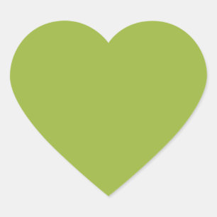 Moderate lime green (solid colour) yellow- gree Heart Sticker