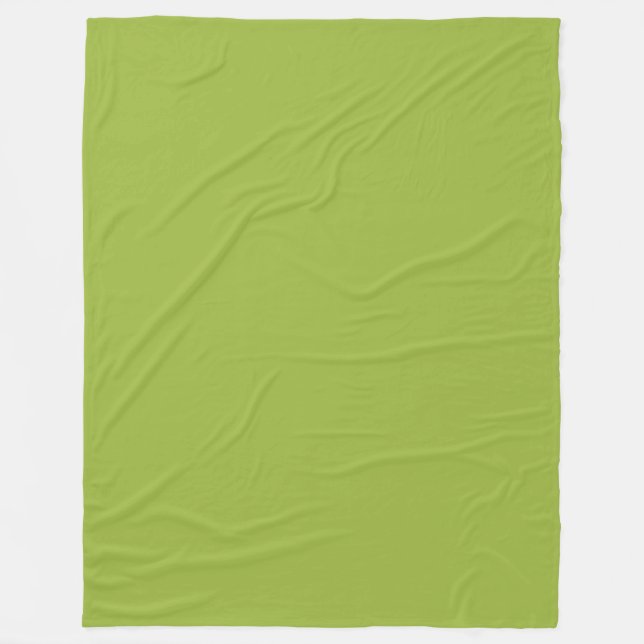  Moderate lime green (solid colour) yellow- green Fleece Blanket (Front)