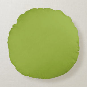 Moderate lime green (solid colour) yellow- green Round Pillow