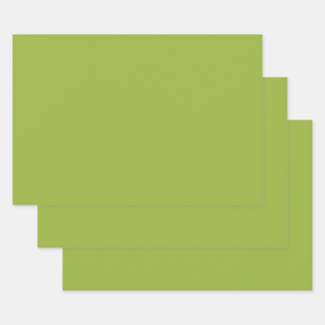  Moderate lime green (solid colour) yellow- green Wrapping Paper Sheet (Set)