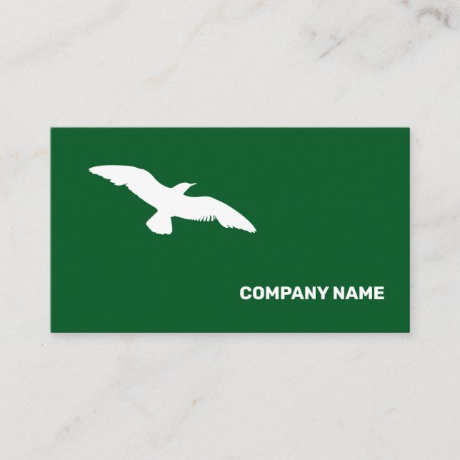 Moderate Monochrome Flat Flying Bird Business Card (Front)