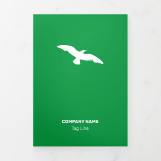 Moderate Monochrome Flat Flying Bird Tri-Fold Card