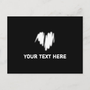 Moderate White Graffiti Sprayed Heart Image Postcard