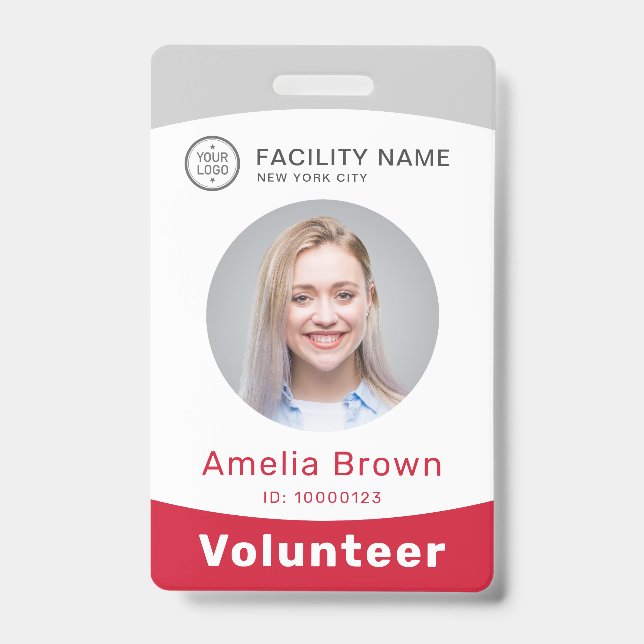 Moderm custom photo and name employee badge (Front)