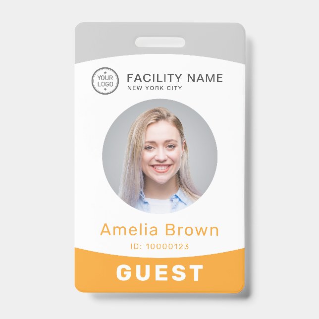 Moderm custom photo and name employee badge (Front)
