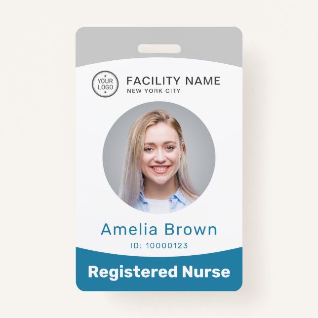 Moderm custom photo and name employee badge (Front)