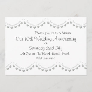 Modern 10th Wedding Anniversary Invitation