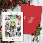 Modern 12 Photo Christmas What A Year In Holiday Card<br><div class="desc">Personalize with your 12 favourite photos,  news,  and names to create a memorable,  fun holiday card. Designed by Thisisnotme©</div>