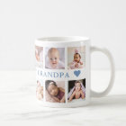 Modern 12 Photo Collage Blue World's Best Grandpa