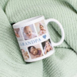 Modern 12 Photo Collage Blue World's Best Grandpa Coffee Mug<br><div class="desc">World's Best Grandpa coffee mug personalized with 12 photos.
Perfect keepsake gift for Grandpa for christmas, birthday, father's day and grandparents day.</div>