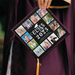 Modern 12 Photo Collage Class Year Custom Colour Graduation Cap Topper<br><div class="desc">Have your graduate stand out in the crowd by creating a custom colour graduation photo collage mortarboard or cap topper keepsake with 12 pictures and personalized with your graduate's name and school name (or other custom text) with a modern typography title design for their graduating Class Year. The sample shows...</div>