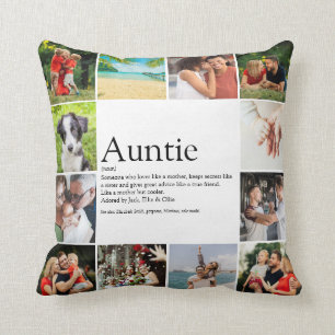 Modern 12 Photo Favourite Aunt Auntie Definition Throw Pillow