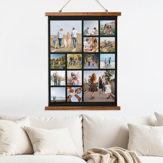 Modern 14 Photo Collage Hanging Tapestry (Creator Uploaded)