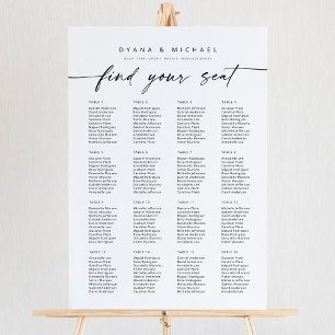 Modern 16 Tables Find Your Seat Seating Chart Foam