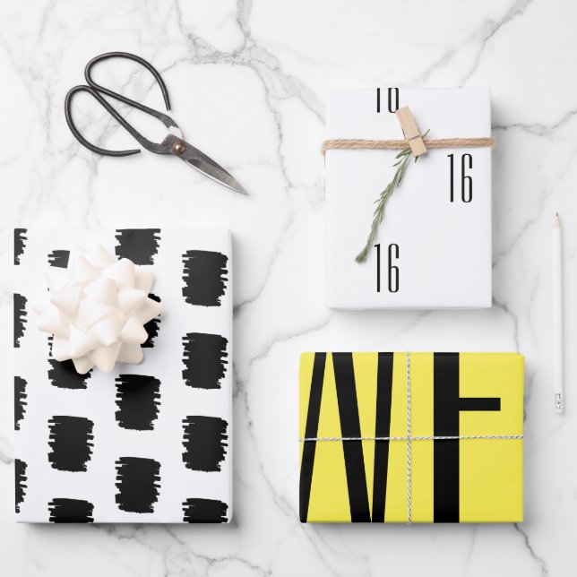 MOdern 16e anniversaire papier d'emballage (Recto)