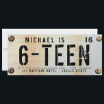 MODERN 16th Birthday BOY Car LICENSE Plate Rusty Invitation<br><div class="desc">1.Many items featured here can be used for a variety of occasions other than stated - simply edit the text as required.
_______________________________________________________________________ 
2. If you require assistance,  matching items or would like a custom design contact Designer LeahG via the tab below.
_______________________________________________________________________</div>