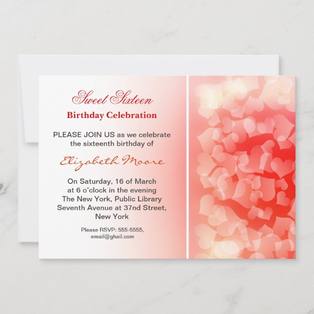 modern 16th birthday celebration invitation (Front)