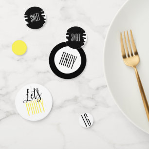 Modern 16th birthday party Confetti decor