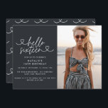 Modern 16th birthday simple stylish elegant script<br><div class="desc">Modern 16th birthday simple stylish elegant script & geometric sixteenth birthday invite. Modern geometric backer pattern. Part of a collection. Colour can be changed.</div>