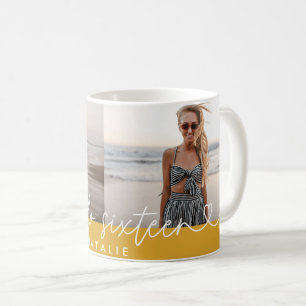 Modern 16th birthday simple stylish elegant script coffee mug
