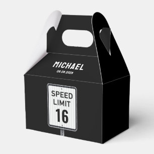 Modern 16th Birthday Speed Limit Sign Favor Box