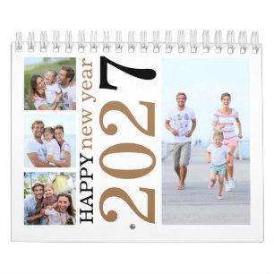 Modern 17 Family Photos Happy New Year 2027 Calendar