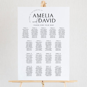 Modern 17 Tables Welcome Seating Chart