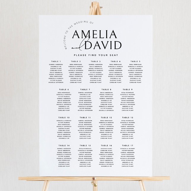 Modern 17 Tables Welcome Seating Chart (Creator Uploaded)