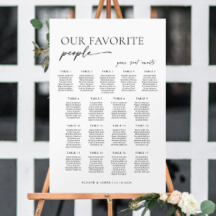Modern 17 Tables Welcome Seating Chart