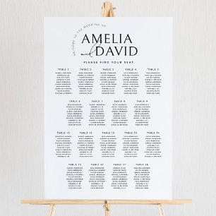 Modern 18 Tables Welcome Seating Chart