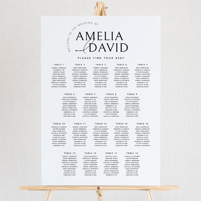 Modern 18 Tables Welcome Seating Chart (Creator Uploaded)