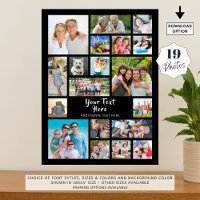 Modern 19 Photo Collage Custom Colour Personalized