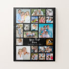 Modern 19 Photo Collage Personalized Black