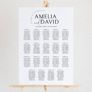 Modern 19 Tables Welcome Seating Chart