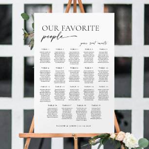 Modern 19 Tables Welcome Seating Chart