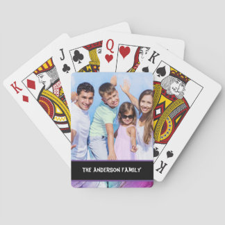 Modern 1 Family Photo Customizable  Playing Cards