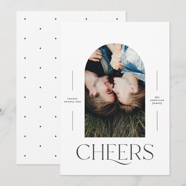 Modern 1 photo typography black + white Christmas (Front/Back)