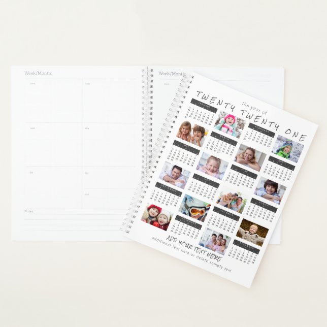 Modern 2021 Calendar Photo Collage Personalized Planner (Display)