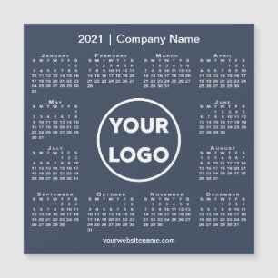 Modern 2021 Calendar with Company Logo Navy Blue