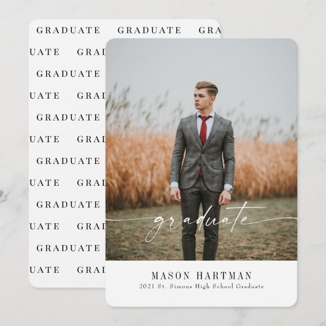 Modern 2021 Graduation Announcement (Front/Back)